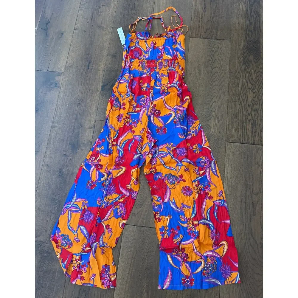 Modcloth For the Love of Festival Season Wide Leg Jumpsuit Tropical US 4 New - Picture 3 of 8